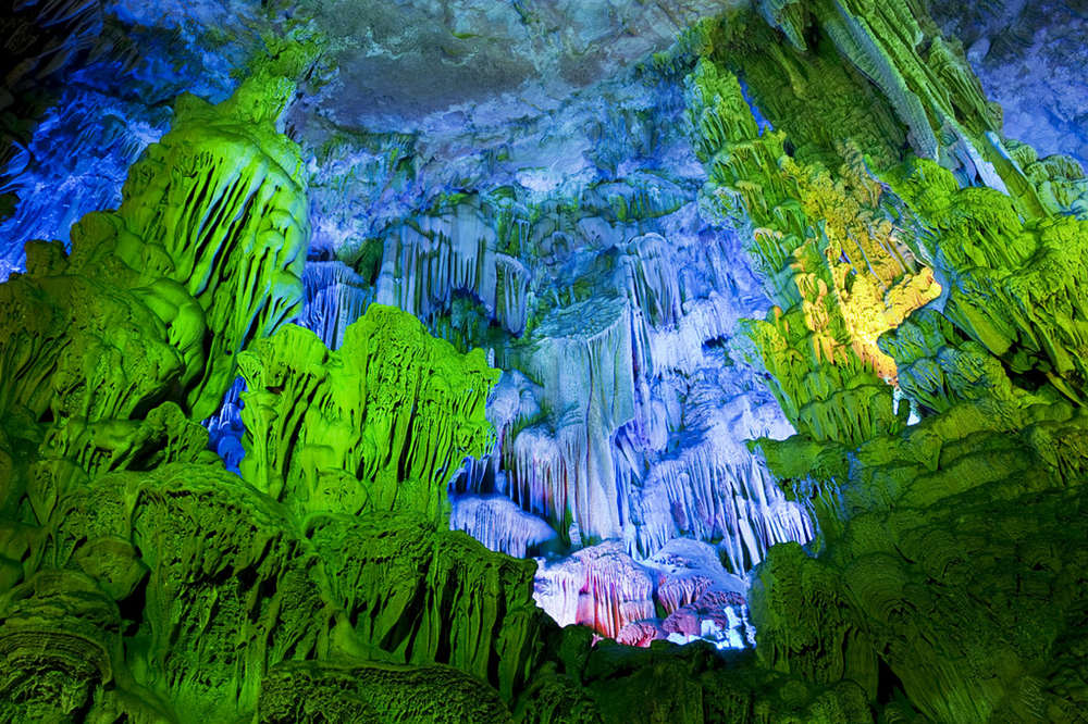 China family tour to Guilin Reed Flute Cave