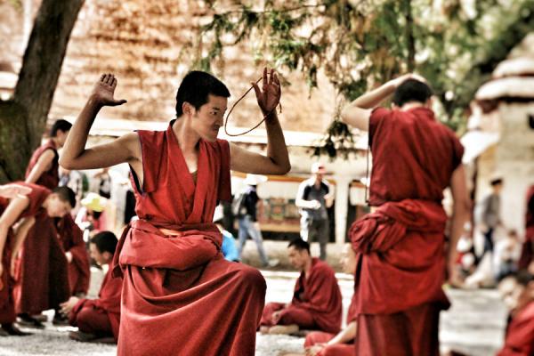 Buddhist debating in Sera Monastery
