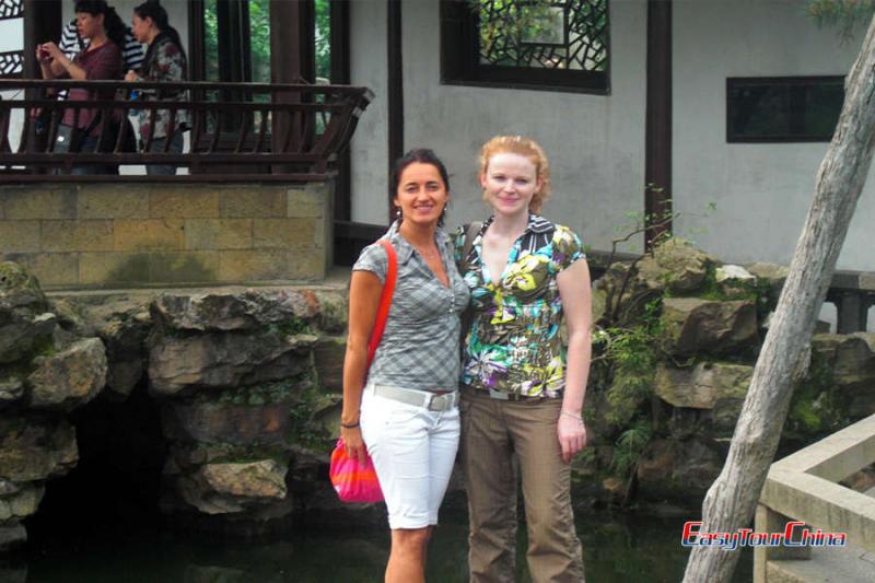 Female travelers from Bazil visit the Bund Shanghai
