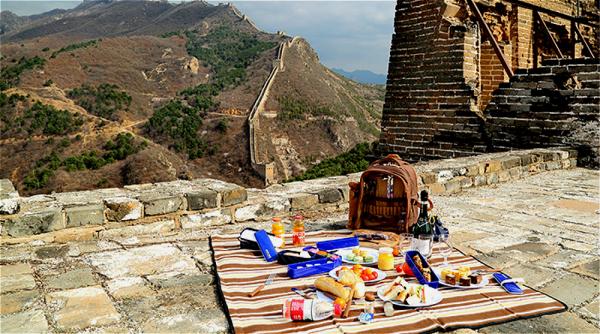 Picnic on the Great Wall of China