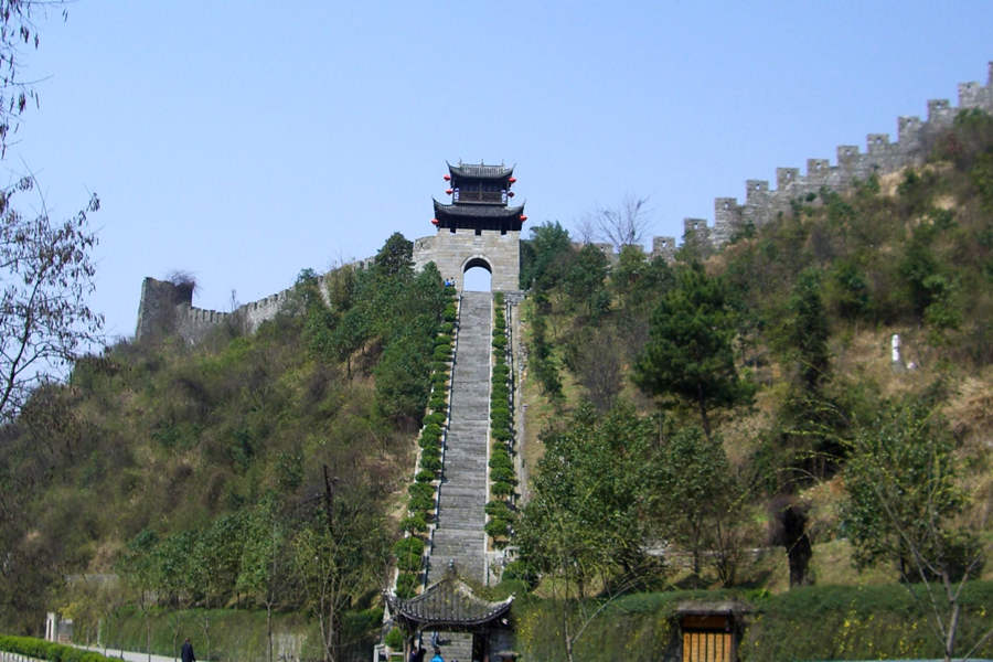 The stairs of the south Great Wall of China