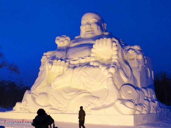 Buddha Snow Sculpture at Sun Island