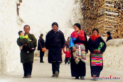 Tibetan People Visit Lhasa Potala Palace