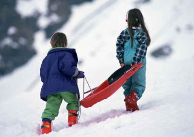 Kids playing at Zhangjiakou Ski Resort