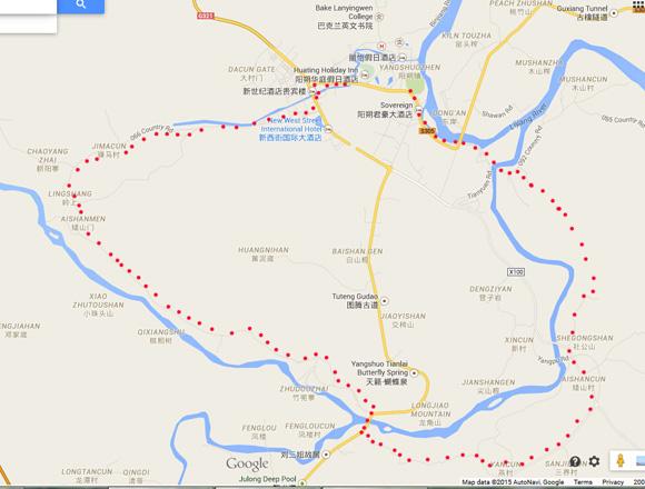 English maps for biking in Yangshuo