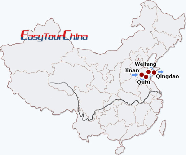 China travel map - Shandong Discovery Tour