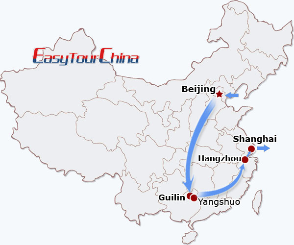 China travel map - China Wellness & Health Tour