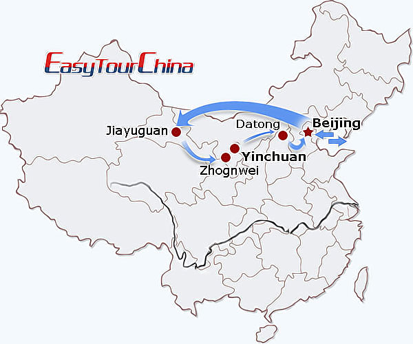 China travel map - China Great Wall Panorama Tour