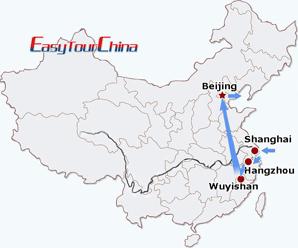 China travel map - China Tea Culture Tour
