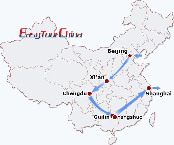 China travel map - Delightful China Tour for Families with Children