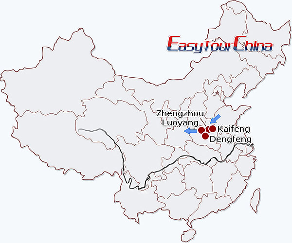 China travel map - Highlights of Henan