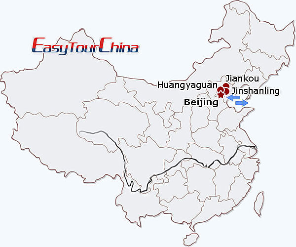 China travel map - China Wild Great Wall Hiking Tour (Huangyaguan to Mutianyu)