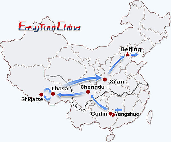 China travel map - Fantastic China Journey