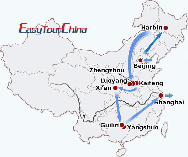 China travel map - China Jewish Heritage Tour