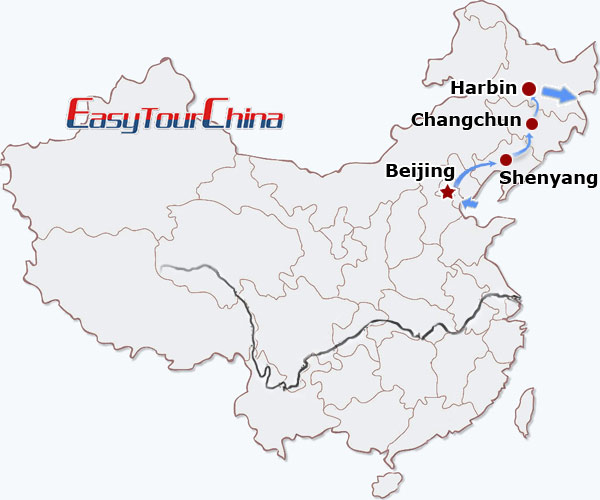China travel map - Northeastern China by Speed Train
