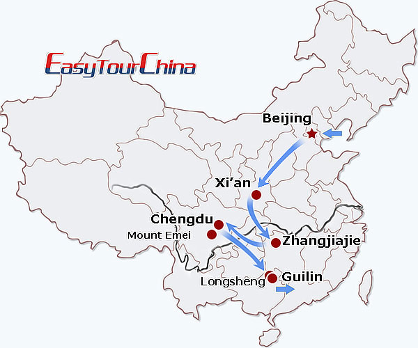 China travel map - Scenic China Tour