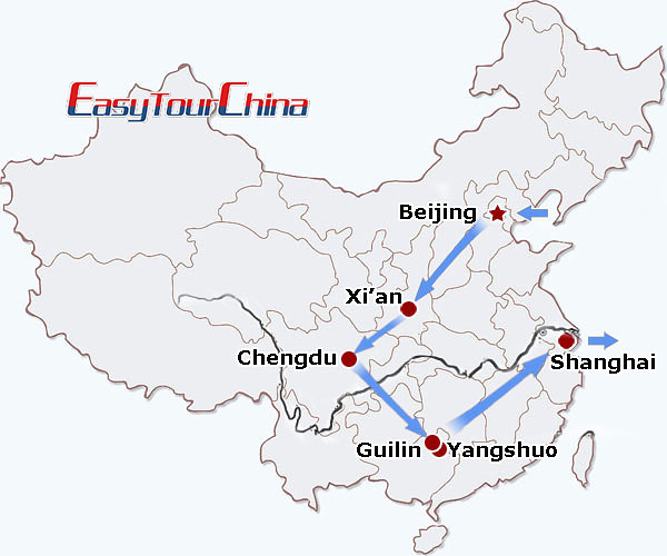 China travel map - China Cooking & Foodie Tour