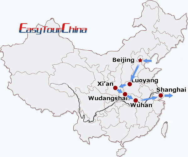 China travel map - China Kung Fu Tour to Shaolin Temple & Mt. Wudang