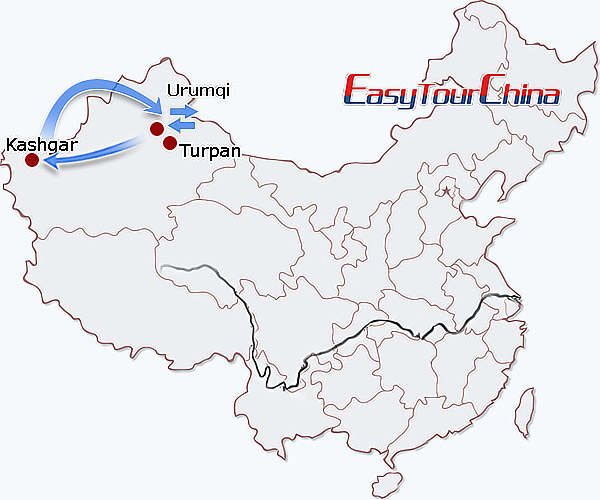 China travel map - Budget Silk Road Tour: Essence of Xinjiang