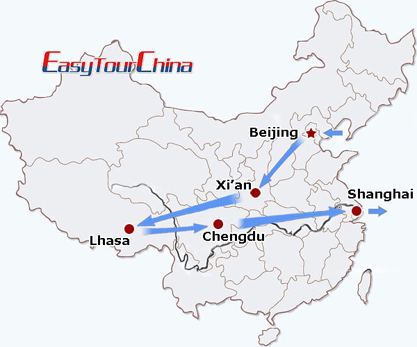 China travel map - China Honeymoon Holiday with a Dash of Adventure