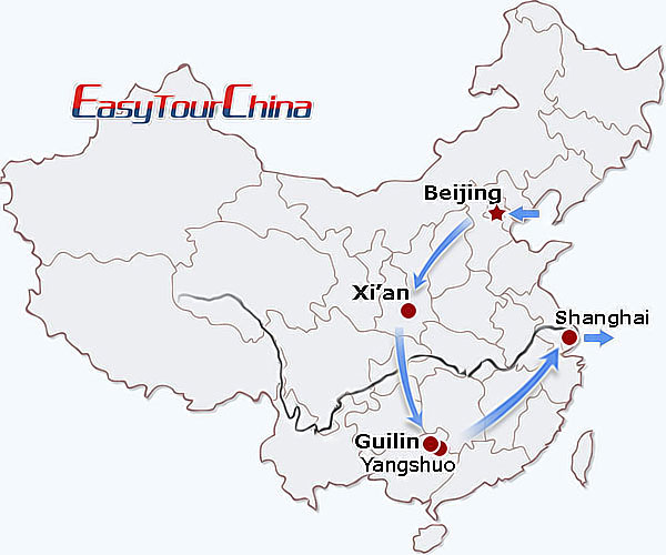 China travel map - Best of China Luxury Discovery