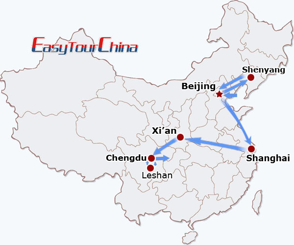 China travel map - Train Lover’s Tour of China