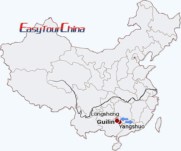 China Travel Map - Hiking around Guilin