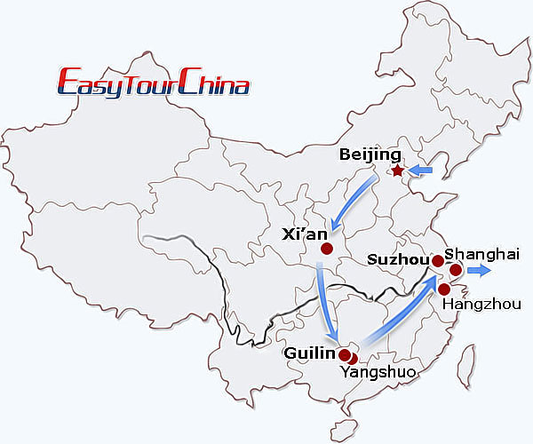 China travel map - China Discovery for Vegetarians