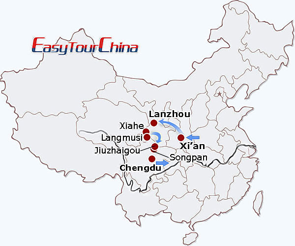 China travel map - Wild West Exploration