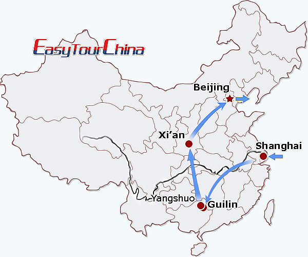 China travel map - China Train Highlights
