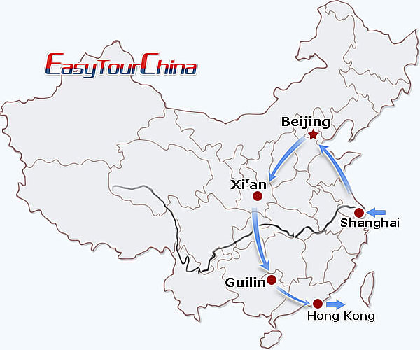 China travel map - China Highlight Tour for Physically Disabled