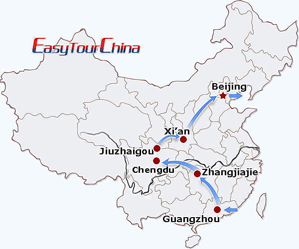 China travel map - Scenic & Historic China