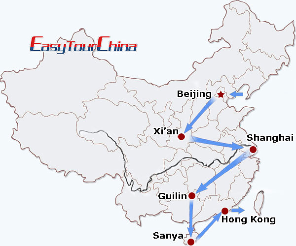 China travel map - Ultimate China Honeymoon Vacation