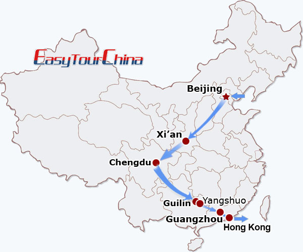 China travel map - China Speed Train Discovery Tour