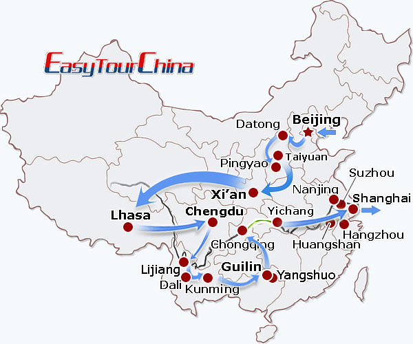 China travel map - Absolute China Journey