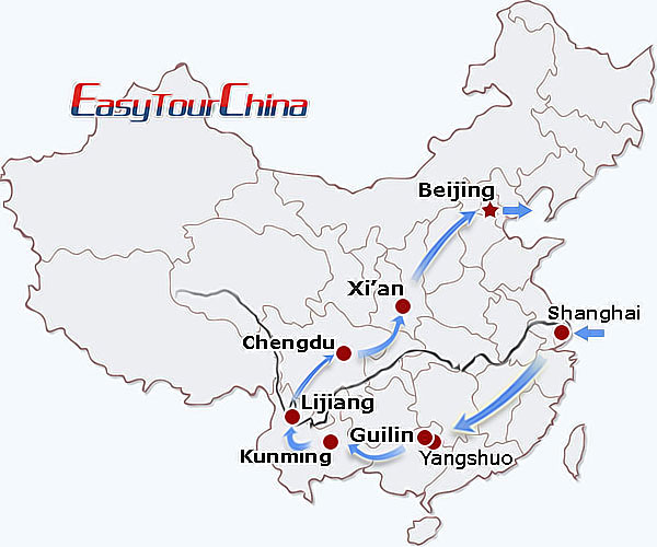 China travel map - Luxury China Signature Tour