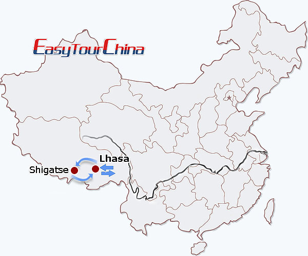 China travel map - Journey to Mt. Everest