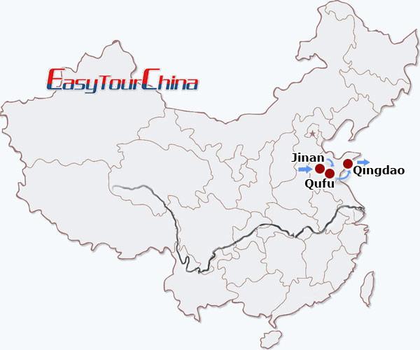 China travel map - Essence of Shandong Tour