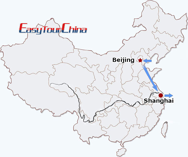 China travel map - China Honeymoon/Newlywed Package