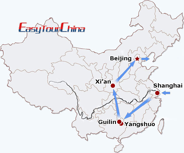 China travel map - China Delight Tour