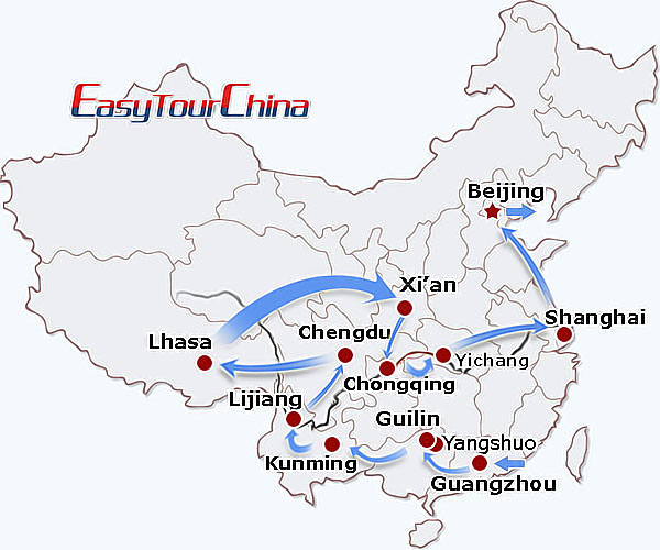 China travel map - China Lifetime Journey