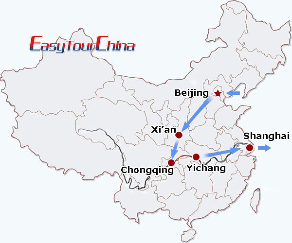 China travel map - Premier China Tour for Senior Tourists