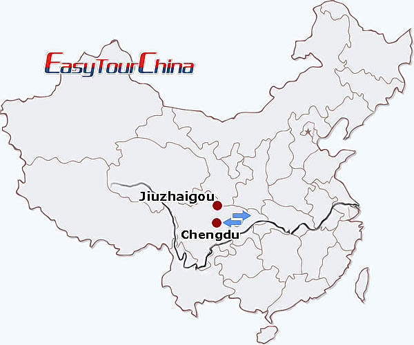 China travel map - Chengdu Exploration with Panda Volunteer Work