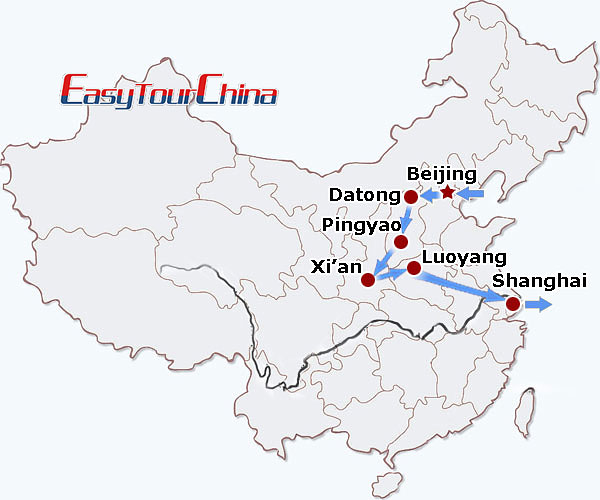 China travel map - China History Tour on Bullet Train