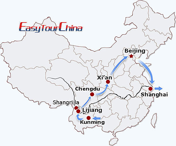 China travel map - Impression of China