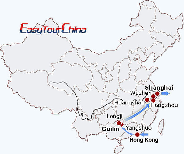 China travel map - China Scenery Tour
