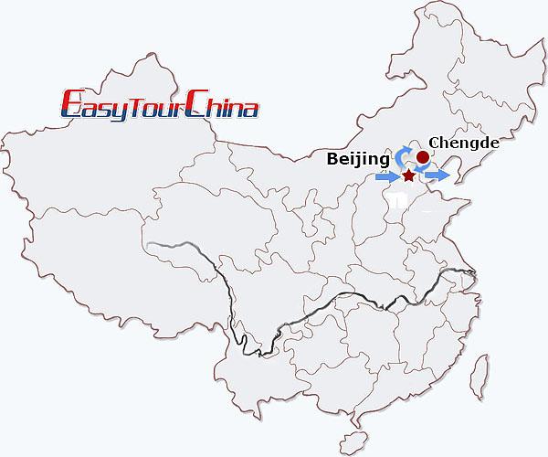 China Travel Map - World Heritages of Beijing Tour with Extension to Chengde