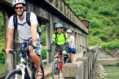 Robert and Dutch Customers Cycling to Guilin Countryside in 2015
