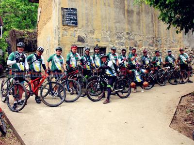 Robert and Clients from Brazil Cycling to Yangshuo Old Village in 2017