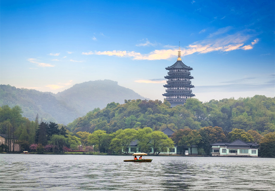 Cruise West Lake and see the ancient pagoda